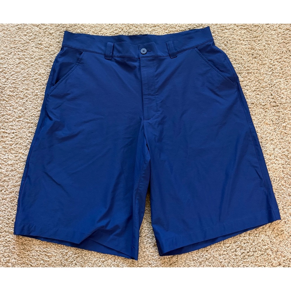 Under Armour Mens HeatGear Golf Shorts Blue Loose Fit Size 36 Stretch Activewear